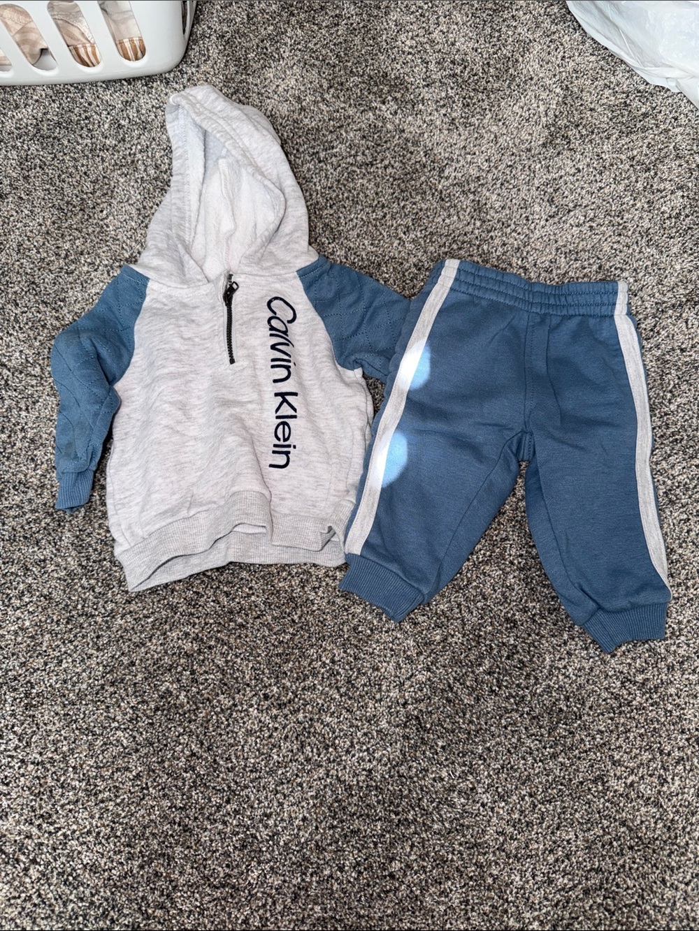 Calvin Klein Blue & Cream Hooded Jogger Set